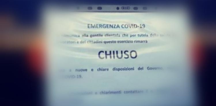 un esercizio chiuso per Covid 19 un esercizio chiuso per Covid 19