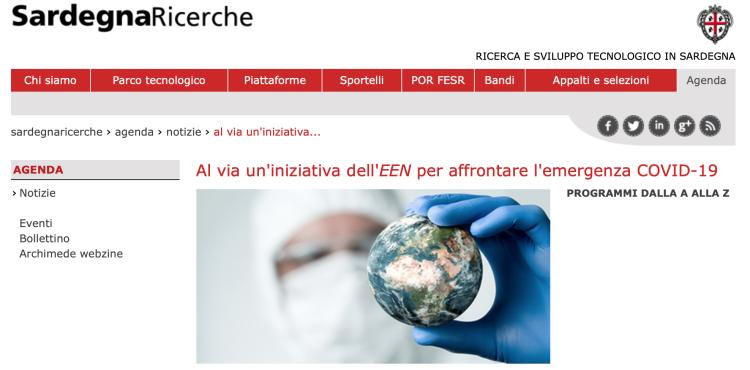 l'annuncio della piattaforma su sardegna ricerche