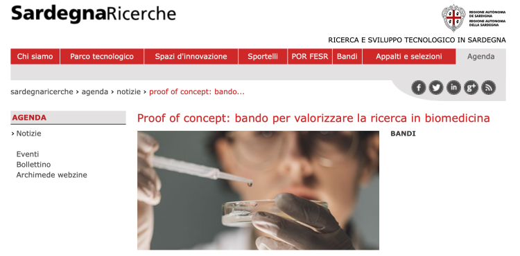 il sito di Sardegna Ricerche il sito di Sardegna Ricerche